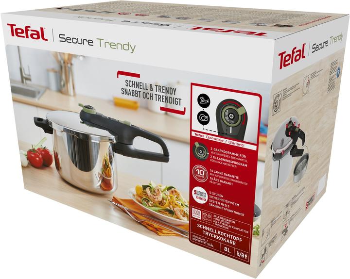 Produktbild Tefal Secure Trendy Schnellkochtopf (22 cm, Dampfkochtopf, Edelstahl)