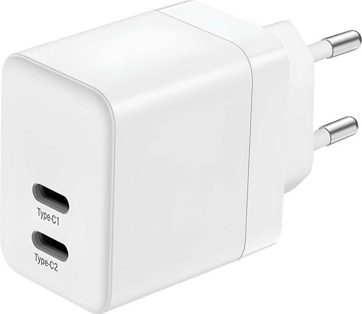 Actual product image Crong Ultra Compact GaN - Ładowarka sieciowa 35W PD 3.0 2x USB-C (biały) (35 W, 2 ports)