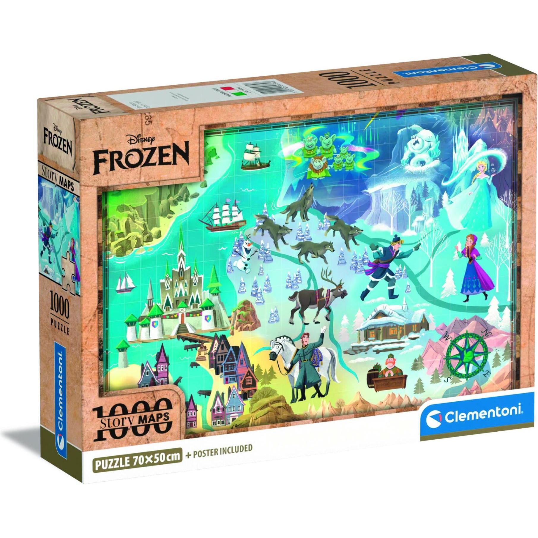Clementoni Puzzle 1000 Tage Compact Disney Maps Frozen (1000 Teile)
