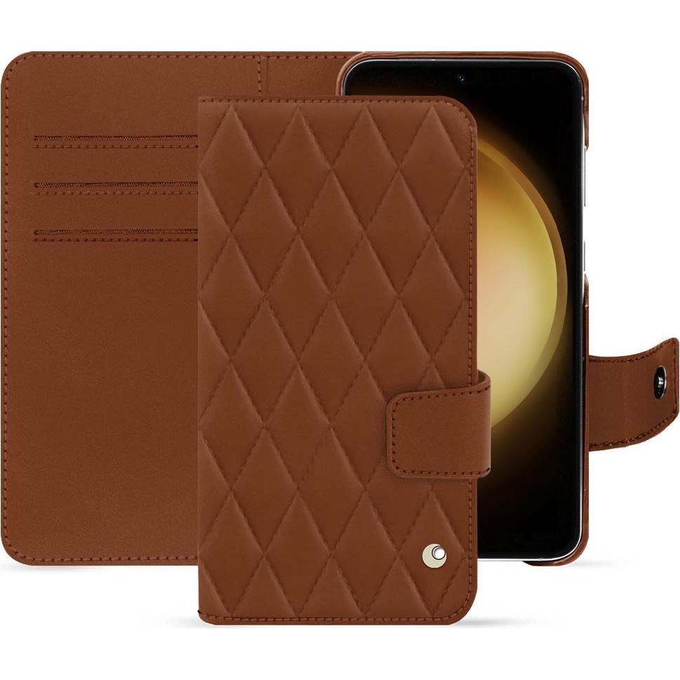 Noreve Lederschutzhülle Samsung Galaxy S23+ (Samsung Galaxy S23+), Smartphone Hülle, Braun