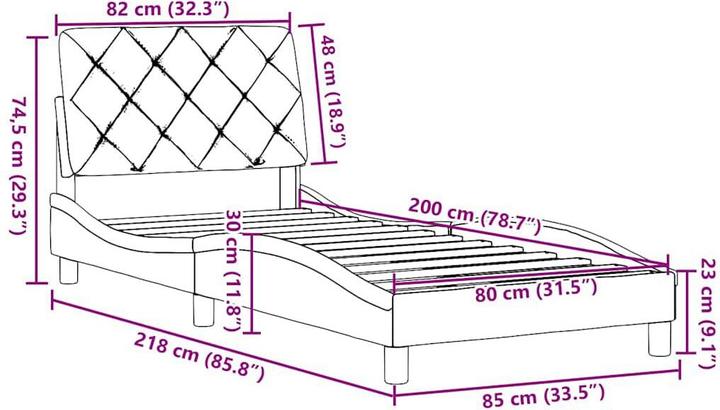 Image du produit vidaXL Bettgestell (80 x 200 cm)