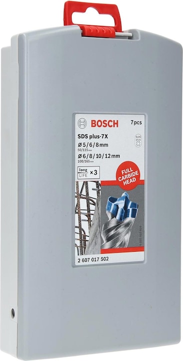 Actual product image Bosch Professional Zubehör SDS-plus drill bit set 7X (5.0 mm, 6.0 mm, Ø 8.0 mm, 12.0 mm, 10.0 mm)