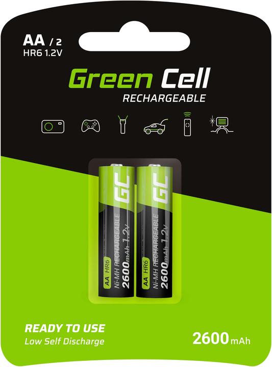 GreenCell GR05 - Rechargeable battery - AA - Nickel metal hydride (NiMH) - 1.2 V - 2 pcs. (2 pcs., AA, 2600 mAh)