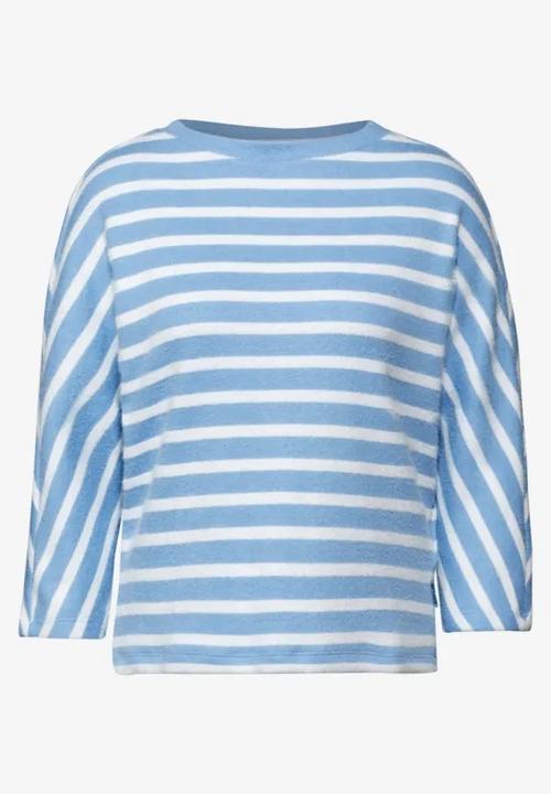 Actual product image Cecil Striped Boat Neck Three-Quarter Sleeve Shirt with Elastic Hem (XL)