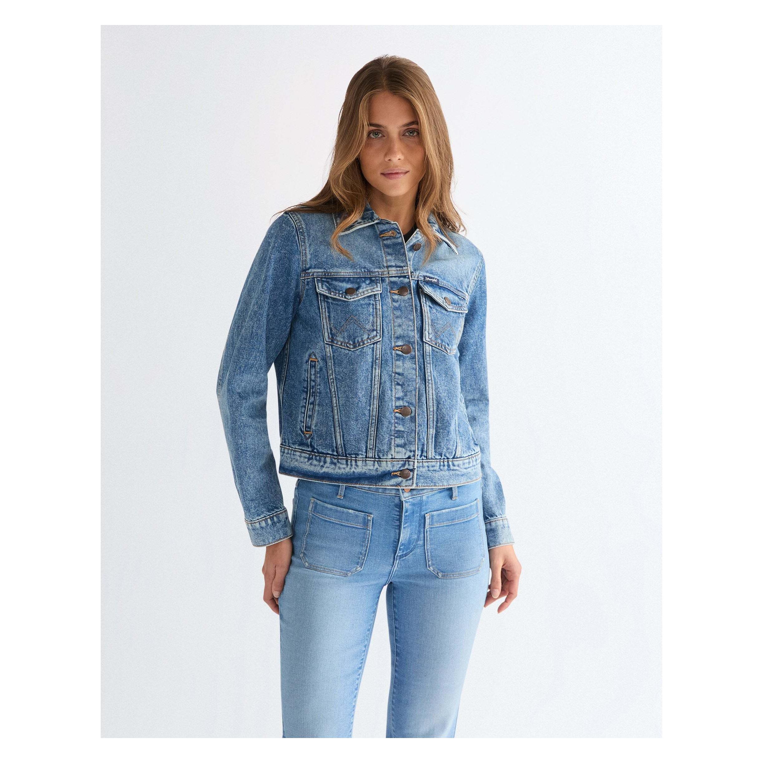 Wrangler, Damen, Leichte Jacken, Jeansjacke Western, Blau, (M)