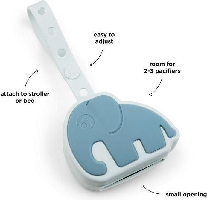 Actual product image Done by Deer Silicone dummy holder, Elphee blue