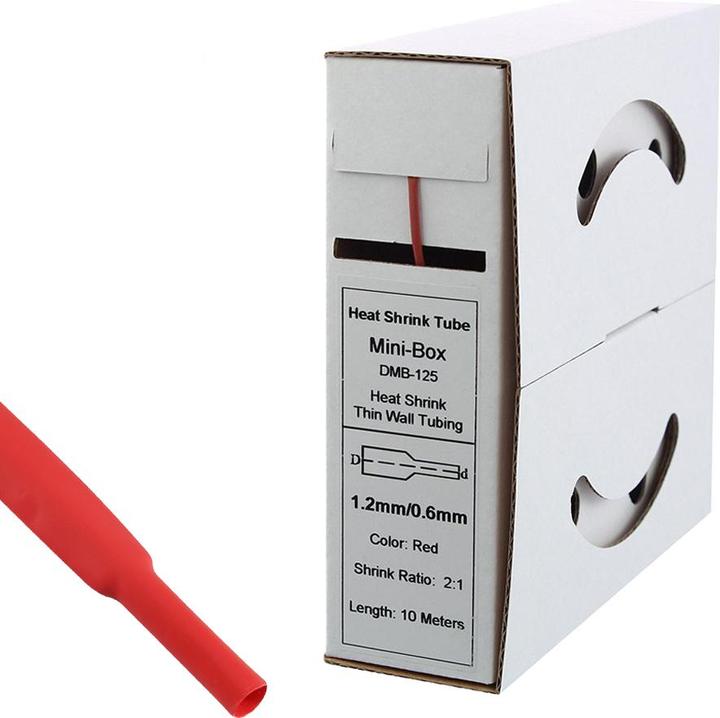 Actual product image Offgridtec 10m heat shrink tubing 1,2mm>0,6mm red (1 x)