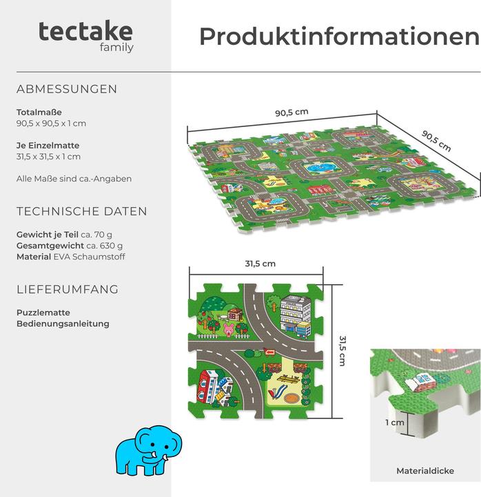 Image du produit tectake Ma ville (90 x 90 cm)