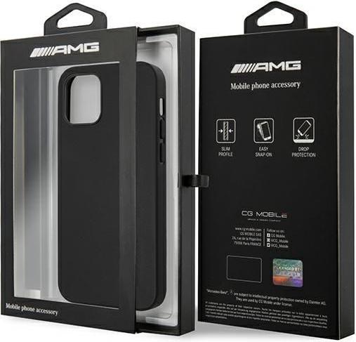 Produktbild Mercedes AMG AMHCP12LDOLBK iPhone 12 Pro Max 6,7" czarny/black hardcase Leather Hot Stamped (Apple iPhone 12 Pro Max)