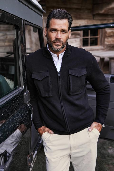 Produktbild JP1880 Strickjacke, Pattentaschen, Stehkragen, Zipper (L)
