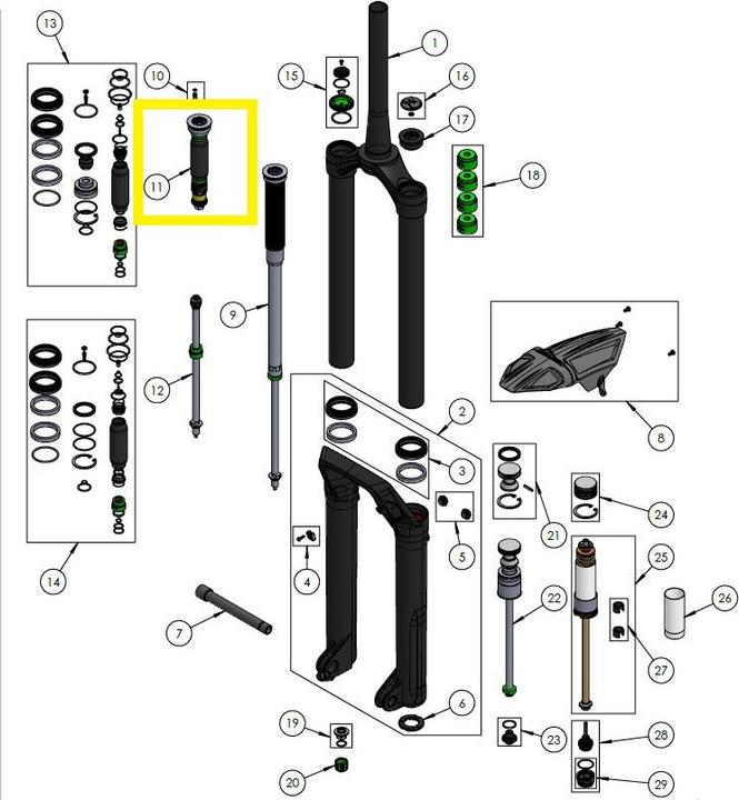 DVO Compression Assembly, Onyx 38 D1