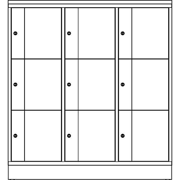 Produktbild C+P 3er-Schliessfachschrank Resisto (115 x 54 x 125.50 cm)