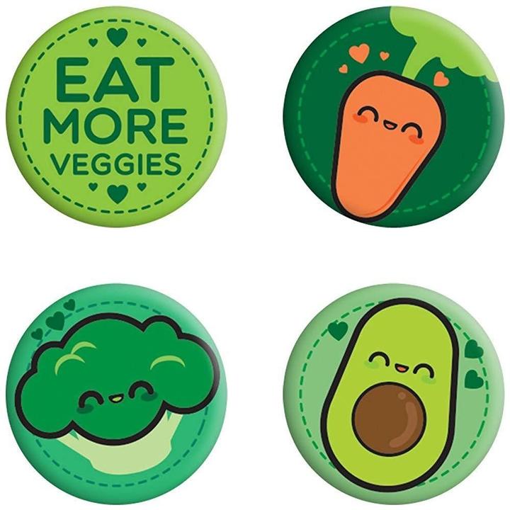 Actual product image Grindstore Eat More Veggies badge set