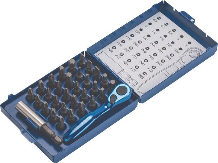 Image du produit Tecwerk Assortiment d'embouts 32 pièces fente/PH/PZD/T/6 pans/cliquets à embout (Clé Allen, Fente de vis)