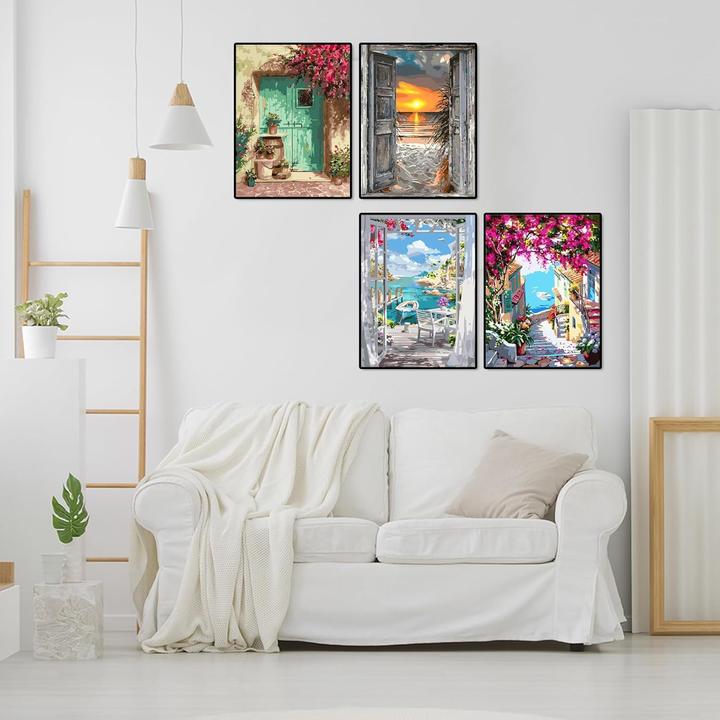 Image du produit Jomzuci Malen nach Zahlen - 4er-Set Landschaften