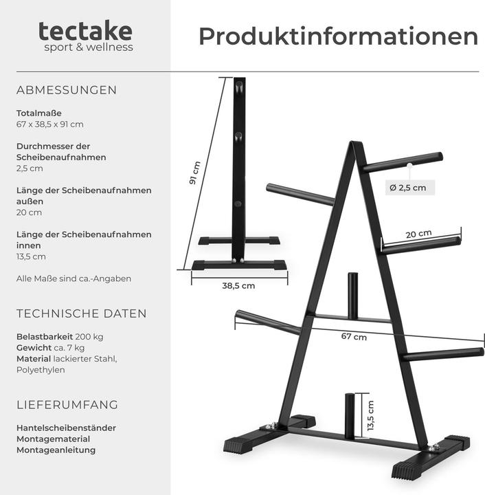 Produktbild tectake Hantelscheibenständer