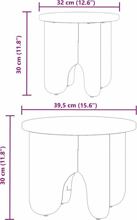 Immagine prodotto vidaXL Tavolino da caffè (32 x 32 x 30 cm)