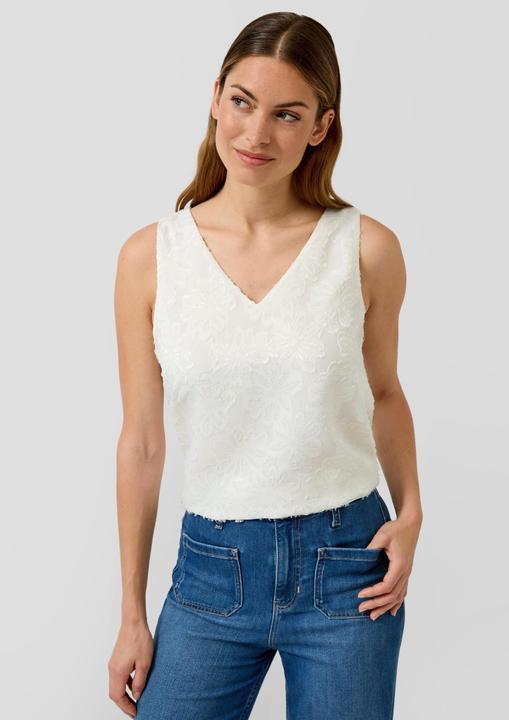 Immagine prodotto s.Oliver Bluse Ärmellose Chiffon-Bluse mit V-Ausschnitt und floralem Muster (38)