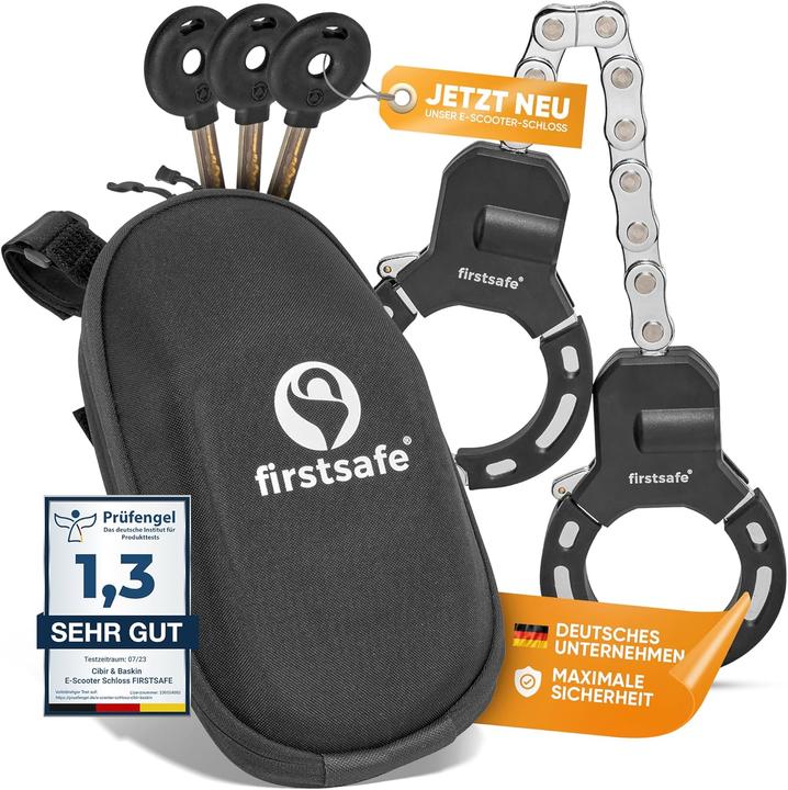 Actual product image Firstsafe E-Scooter Handschellenschloss