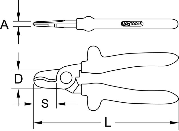 Actual product image KS Tools 1000V one hand cable cutter (210 mm)