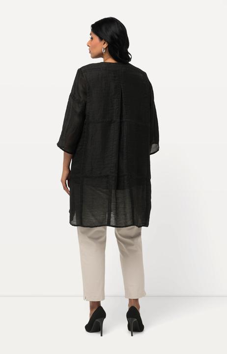 Produktbild Ulla Popken Blusenjacke, Leinenmix, A-Linie, V-Ausschnitt, 3/4-Arm (42, 44)