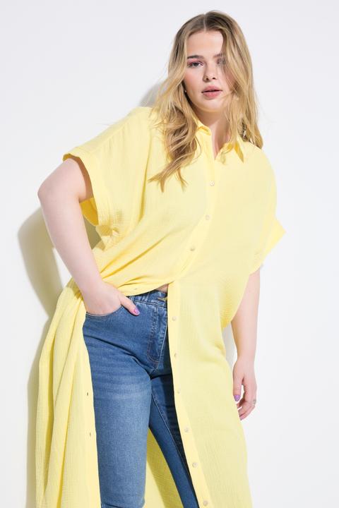 Produktbild Studio Untold Longbluse, langer Eggshape, Musselin, Halbarm (58)