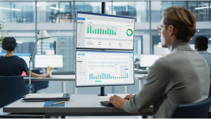 Image du produit Kensington Dual Monitorarm Vertikal (Tables, 32", 18 kg)