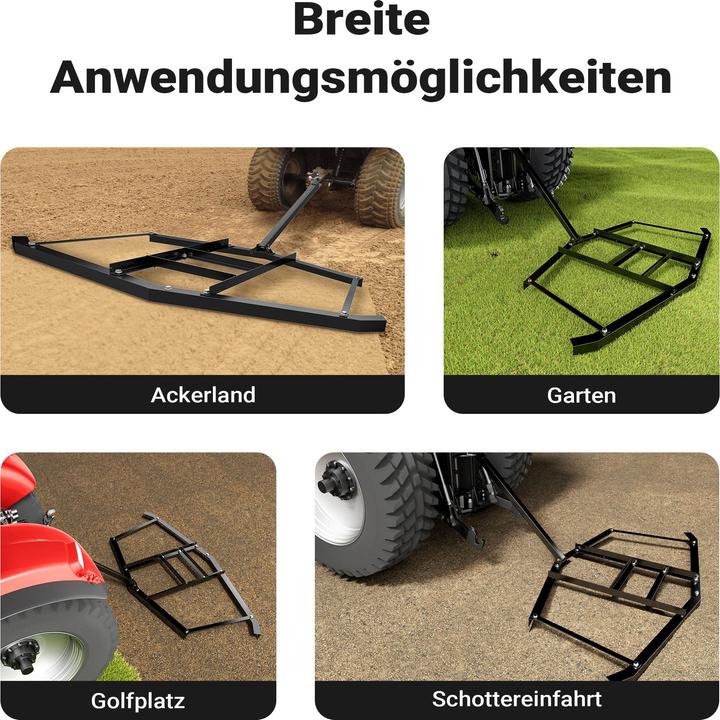 Actual product image Wiltec Drag harrow 190x98cm Meadow harrow Meadow drag Lawn tractor Field harrow
