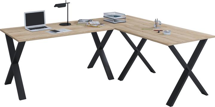 Produktbild VCM Büromöbel Eckschreibtisch Lona Tiefe 50 cm X Alu Schwarz