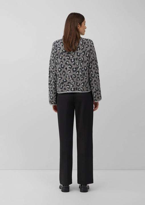 Produktbild s.Oliver Strickpullover Relaxed-Fit-Pullover aus Alpaka-Wollmix mit Leo-Print (34)