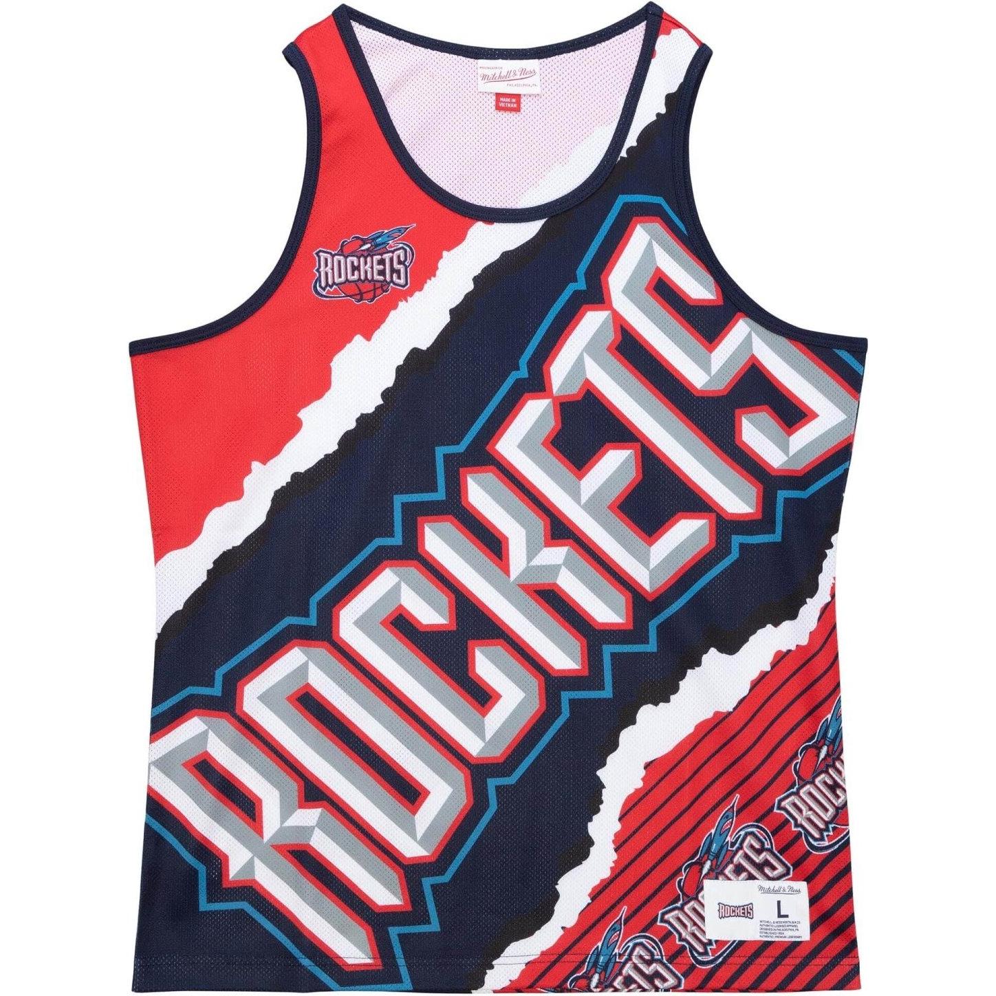 Mitchell & Ness, Herren, Sportshirt, M&N JUMBOTRON Basketball Jersey Tank Houston Rockets - L (L), Mehrfarbig, L