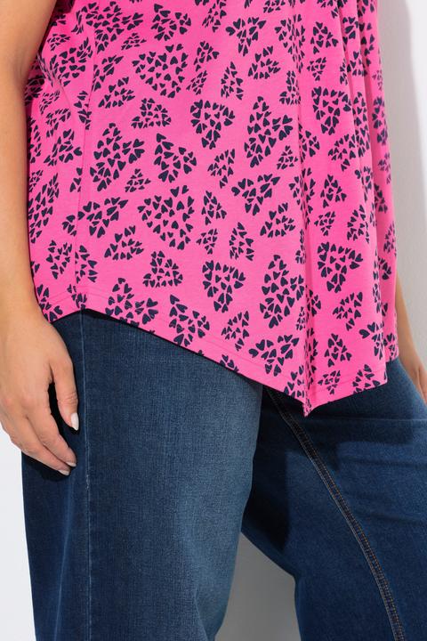 Actual product image Ulla Popken Dot Heart Pointed Hem Tee (60)