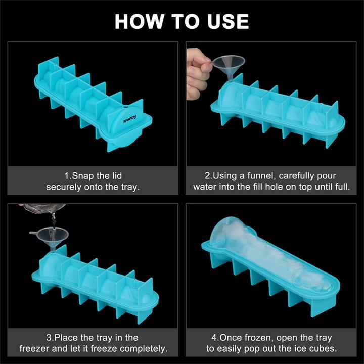 Image du produit Lovetoy Silikon-Eiswürfelform – Realistischer Penis – Blau