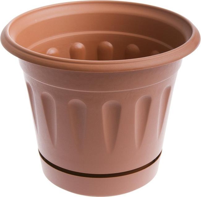 Actual product image Uniplastex Flowerpot Primavera UDP22, Ø 22 cm, brown (22 x 18 cm)
