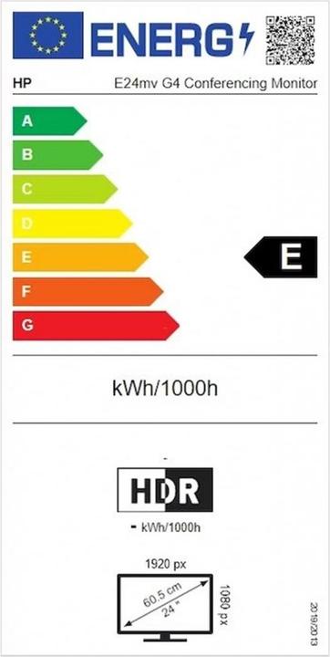 Energy Label HP E24mv G4 (1920 x 1080 pixels, 23.80")