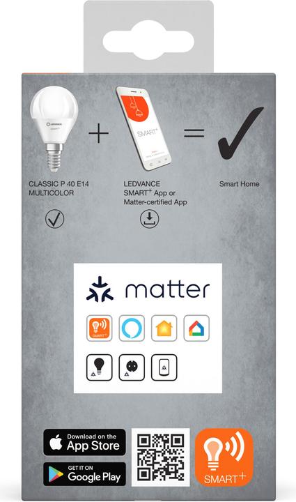 Immagine prodotto Ledvance SMART+ MATTER MINI LAMPADA MULTICOLORE 4,9W 827...865 Multicolore E14 (E14, 470 lm, 1 x)