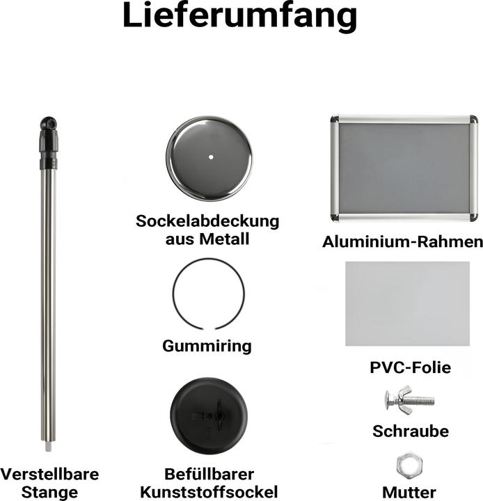 Immagine prodotto Wiltec Stand di presentazione 88-138cm Stand informativo Stand espositivo Stand pubblicitario (A3)