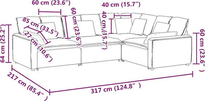 Produktbild vidaXL Modulares Sofa (Modular Sofa)