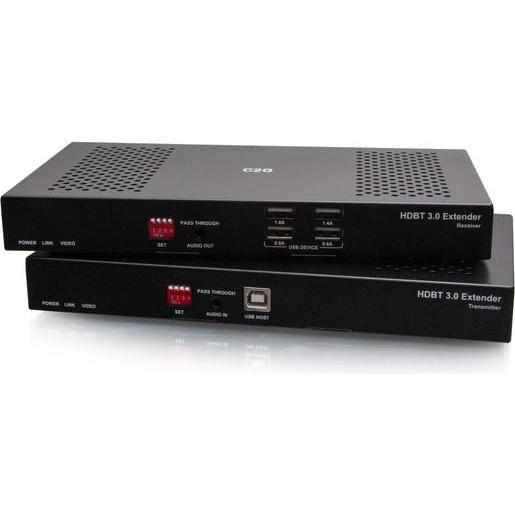 C2G HDMI HDBaseT + USB-B auf A + RS232 Over Cat Extender Box Sender zu Box Empfänger (18 Gbps) 4K 60 Hz, TV Receiver, Sc...