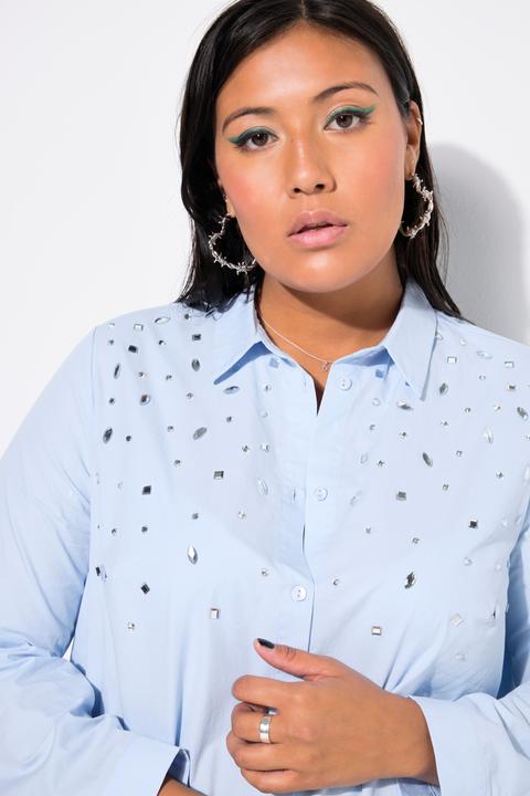 Produktbild Studio Untold Hemdbluse, gerade, Ziersteinchen, Langarm (58)