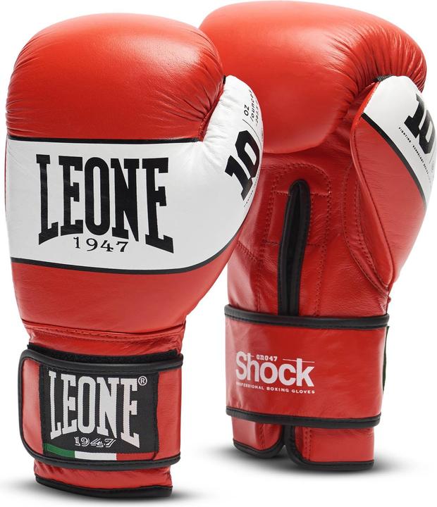 Leone Boxing Glove Shock Red GN047 (14 OZ, One size)