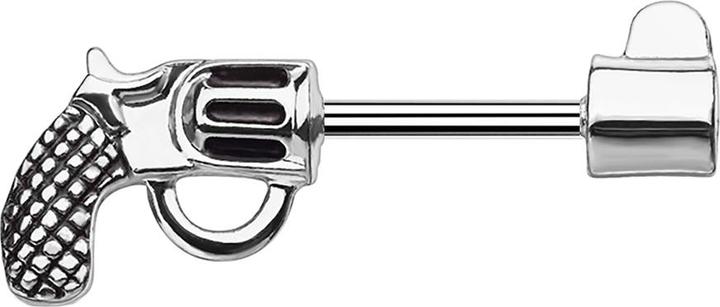 Produktbild Star Piercing Barbell Stab Revolver silber (Messing, Chirurgenstahl 316L)