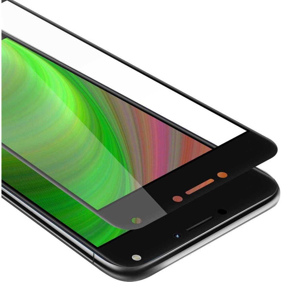 Cadorabo Vollbild Displayschutzglas (1 Stück, Asus Zenfone 4 Max), Smartphone Schutzfolie, Schwarz