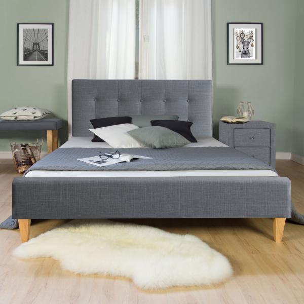 Image du produit Homestyle4u Lit rembourré avec matelas et sommier à lattes (120 x 200 cm)
