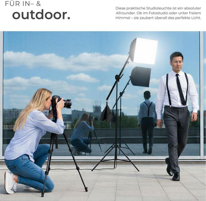 Produktbild tectake 3 Studioleuchten mit Softbox, Stativ und Tasche (Studioleuchte)