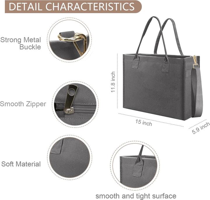 Produktbild Only-Bags.Store Canvas-Einkaufstasche, grosse Handtasche Einkaufstasche Reisetasche Arbeitstasche mit Schultergurt