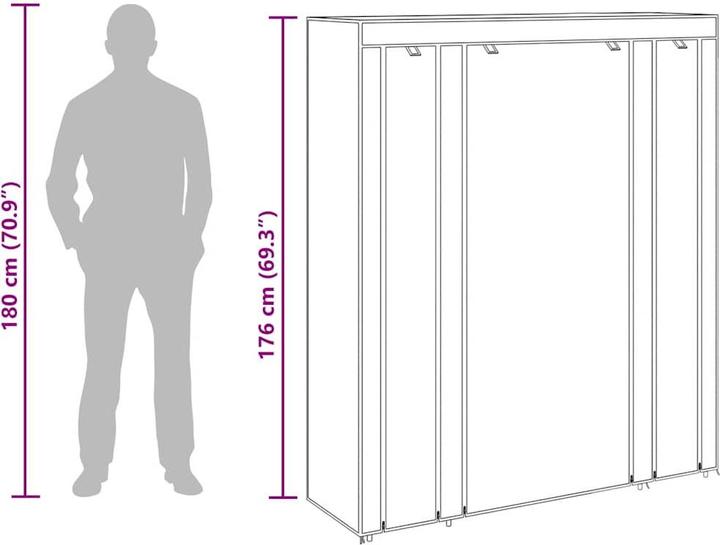 Immagine prodotto vidaXL Stoffschrank (150 x 45 x 176 cm)