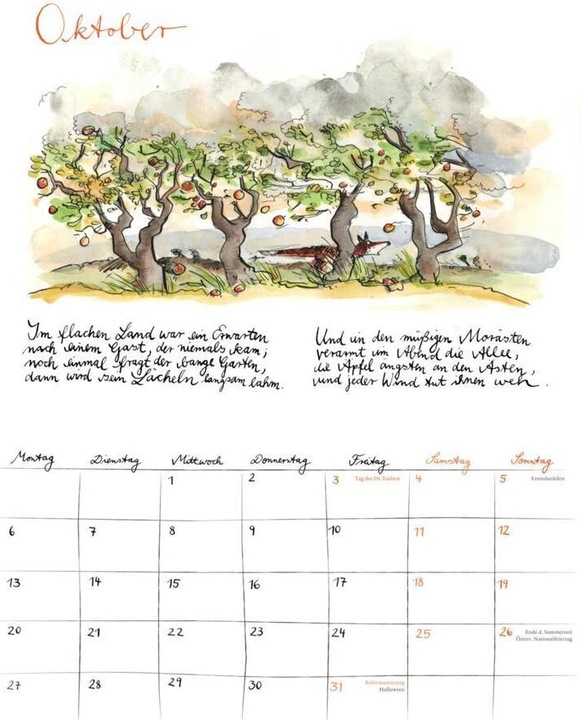 Actual product image Rilke:Rilke-Calendar 2025 - Wall calender (German)