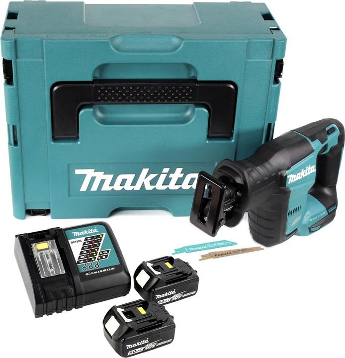 Actual product image Makita DJR 188 RTJ Cordless Brushless Reciprocating Saw 18 V + 2x Batteries 5.0 Ah + 1x Charger + Ma