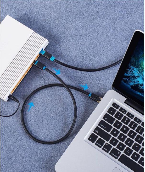 Actual product image Vention Category 8 SFTP Network Cable IKABF 1m Black (S/FTP, CAT8.1, 1 m)